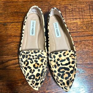 Leopard Cow Hair Steve Madden Flats